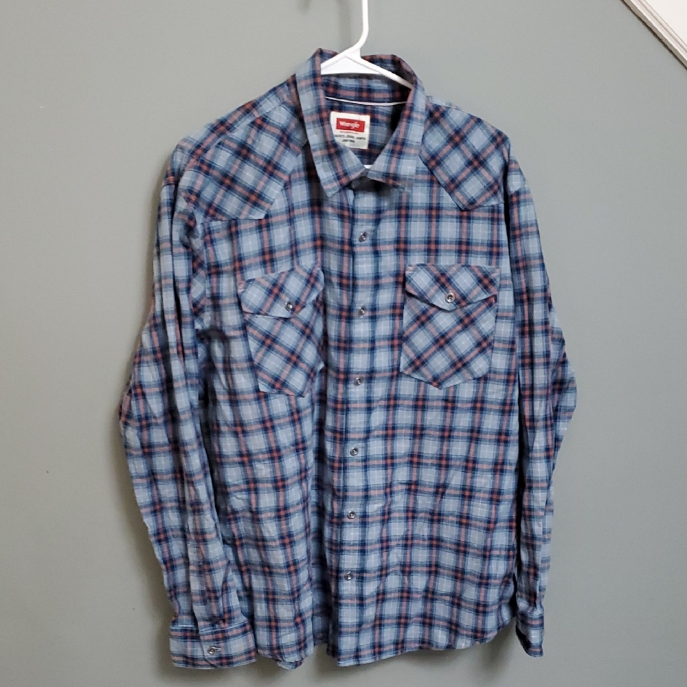 WRANGLER Men's Plaid Button Down Shirt (sz XL)